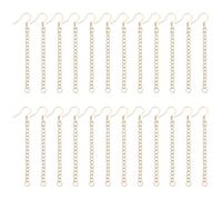 UNICRAFTALE 40 pcs 20 Paires de Crochets d'Oreille Français avec Chaîne Pré Attachée en Fil d'Oreille Plaqué Or 18K Réel 6.9cm en Acier Inoxydable en Gros Fournitures de Fabrication de Bijoux