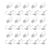 UNICRAFTALE 40 pcs Boucles D'Oreilles à Levier Acier Inoxydable Lunette Plateau Plat Rond Blanc Boucles D'Oreilles 10mm Crochet Boucle D'Oreille pour la Fabrication de Bijoux