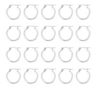 UNICRAFTALE 40 pièces 19mm Boucle D'Oreille en Acier Inoxydable Boucles D'Oreilles Hypoallergénique Boucle D'Oreille Cerceaux Composants pour Femmes Fabrication de Bijoux, Couleur Inoxydable