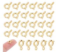 UNICRAFTALE 40 Pièces Fermoirs À Ressort Plaqué Or 18 Carats 9 mm De Long Mini Fermoir Collier Bracelet Connecteur Métal Ronde Pour Création De Bijoux DIY