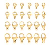 UNICRAFTALE 40pcs 4 tailles Fermoir Bracelet 9~15mm Fermoir Collier Acier Inoxydable Plaqué Or 24 carat Fermoirs Mousquetons Pince de Homard Attache Bracelet Fermoirs Accessoires Fabrication de Bijoux