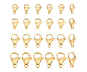 UNICRAFTALE 40pcs 4 tailles Fermoir Bracelet 9~15mm Fermoir Collier Acier Inoxydable Plaqué Or 24 carat Fermoirs Mousquetons Pince de Homard Attache Bracelet Fermoirs Accessoires Fabrication de Bijoux