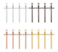 UNICRAFTALE 40pcs Breloques Épée 4 couleurs 54.5mm Dague Grands Pendentifs Connecteur Styles Tibétains Breloques Breloques Épée Bracelets en Métal Breloque pour la Fabrication de Bijoux de Collier