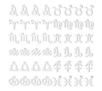 UNICRAFTALE 48 Pièces Breloques Des 12 Signes Du Zodiaque 8-12mm Acier Inoxydable Charme Astrologie Horoscope Platine Avec Anneau Pour Fabrication De Bijoux Fournitures Artistiques