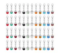 UNICRAFTALE 48Pcs Breloque en Cristal pour Tricot Pierre de Naissance Clip en Verre Breloque pour Crochet Marqueur de Point de Verrouillage avec Fermoirs Mousquetons Amovibles pour la Couture