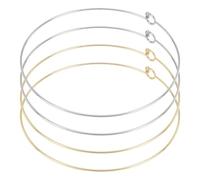 UNICRAFTALE 4Pcs 2 Couleurs Collier Cervical Fil Torsadé Plaqué Or 18K 14.5cm Collier Métallique Ouvert Ronde pour Femmes Tenue Quotidienne Mariage Fêtes