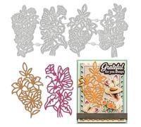 UNICRAFTALE 4Pcs Cadres Floraux en Métal pour Découpe Bouquet Poinçons 3D Pour Cartable Décorations en Relief Pour Cartes Scrapbooking Artisanat Papier 21.9x10.1 cm