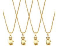 UNICRAFTALE 4Pcs Collier Pendentif Gants de Boxe pour Homme Style Punk Style Antique Doré Idéal pour le Sport Idéal pour un Cadeau Réglable Idéal pour le Fitness Ou les Activités Sportives 60cm