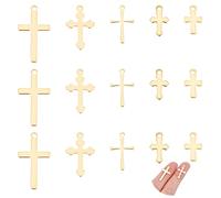 UNICRAFTALE 5 Styles Croix Charmes 50 pièces Or Ankh Croix Pendentifs en Acier Inoxydable Charme Métal Charme Pendentifs pour Femmes Wen Fabrication de Bijoux, Longueur D'Environ 12-23 mm