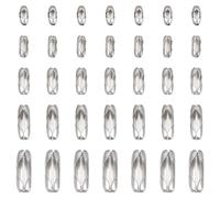 UNICRAFTALE 5 tailles Environ 205 pièces Connecteurs de Chaîne à Billes en Acier Inoxydable Adaptés pour Chaîne à Billes de 1.5/2/2.4/3.2 mm Connecteurs de Fermoir D'Extrémité de Chaîne Perlés