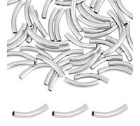 UNICRAFTALE 50 pièce Perles Tube Incurvé Perles D'Espacement Nouilles 201 Perles Acier Inoxydable Perles en Vrac Tube Métal Perles D'Espacement pour la Fabrication de Bijoux Bracelets Colliers