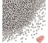 UNICRAFTALE 500 Pcs Perle Lisse Rond d'Entrtoise Acier Inoxydable 3mm Charme en Couleur d'Acier Inoxydable Perle Intercalaire pour Collier Bracelet Confection de Bjioux Trou 1,2mm