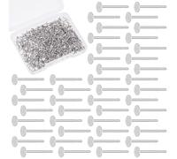 UNICRAFTALE 500Pc Clous De Boucles D'Oreilles Vides Pour Fabrication Bijoux | Acier Inoxydable 316 Chirurgical,Plateau Rond Plat,Couleur Inox,10mm Long,3/10mm Plateau,0.7mm Goupille
