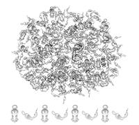 UNICRAFTALE 500Pcs Edelstahl-Kabelenden Offene Clamshell Crimpperlen-Spitzen Knotenabdeckungen Endkappen Schmuck Fundstücke Für Armband Halskette Herstellung DIY