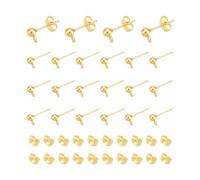 UNICRAFTALE 50pcs Clou Boucles D'oreilles Acier Inoxydable Doré Tige Boucles D'oreilles Boule avec écrous d'Oreille Fermoir Boucle D'oreille pour Fabrication de Bijoux