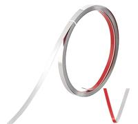 UNICRAFTALE 5m Moulure Murale Garniture 201 en Acier Inoxydable Peel And Stick Moulure Flexible Auto-Adhésive Moulure Moulure Garniture Murale pour Mur Miroir Meubles Porte Armoire Platine 10 mm