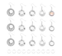 UNICRAFTALE 5styles 20ensembles Boucles D'Oreilles Rondes Plates Acier Inoxydable Plateaux de Lunette Dôme Vierge en Verre Boucles D'Oreilles Pendantes Paramètres de Cabochon Crochets de Fil D'Oreille