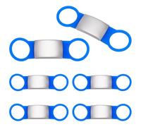 UNICRAFTALE 6 Étiquettes Silencieuses Bleues Pour Collier Animaux 84mm Long Acier Inoxydable 304 Gravure Personnalisée Pour Chats Chiens Harnais Accessoires Animaux Domestiques