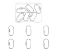 UNICRAFTALE 6 Pcs 2 Styles Mousqueton à Vis Ovale en Acier Inoxydable - Fermoir Serrure Clé pour Porte-Clés, Clip Crochet, Lien Rapide - Fabrication de Bijoux