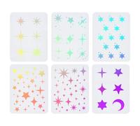 UNICRAFTALE 6 Pcs Pochoir Étoile pour Dessin Lune Étoiles Scintillantes pour la Fabrication de Cartes Peinture Réutilisable Modèles pour Murs Pyrogravure Artisanat Toile Tissu Décoration