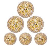 UNICRAFTALE 6 Pièces 2 Tailles Boules de Verre Décoratives pour Bols Sphères Mosaïque Or Orbes Décoratifs Diamètre 2 3 (58.5/75mm) Boules de Centre de Table pour Décoration Maison Jardin Cuisine Salon