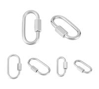 UNICRAFTALE 6 Pièces 3 Tailles Ovale Vis Mousqueton Serrure 304 Vis Acier Inoxydable Verrouillage Porte-Clés Mousqueton Fermoir Porte-Clés Métal Clip Crochet 21~37mm Porte-Clés Fermoir pour Bijoux