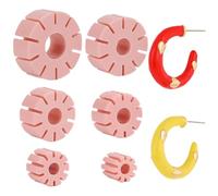 UNICRAFTALE 6 Pièces 6 Tailles Guide Cerclage Argile Polymère Plat Cercle Coupe Argile Rose Guide Créateur Boucles Oreilles Outil Argile Polymère pour Fabrication Bijoux Boucles Oreilles en Argile