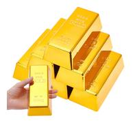 UNICRAFTALE 6 Pièces Fausses Barres d'or Briques d'argent Imitation en ABS Doré Réplique De Lingot d'or Faux pour Décoration De Scène Accessoires De Costume Presse Papiers Bloc Porte 166x76x46.5mm