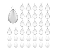 UNICRAFTALE 60 Ensemble Pendentif Cabochon Cadres Vierges Acier Inoxydable Kit de Fabrication de Pendentif en Forme de Larme Bordure Ovale Plateau de Cabochon en Verre pour Bijoux de Colliers