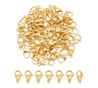 UNICRAFTALE 60 pièce Fermoir Bracelet 15mm Fermoir Collier Acier Inoxydable Plaqué Or 24 carats Fermoirs Mousquetons Pince de Homard Attache Bracelet Fermoirs Accessoires Fabrication de Bijoux