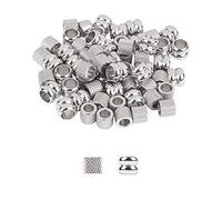 UNICRAFTALE 60 pièces 5 mm / 6 mm Perles D'Entretoise de Colonne 304 perles en Vrac en Acier Inoxydable Grand Trou Perles D'Entretoise Perles Trouver pour Fabrication de Bijoux, Trou 3~4 mm
