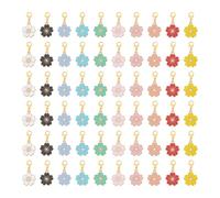 UNICRAFTALE 60 pièces Marqueurs de Point de Tricot Marqueur de Point de Crochet de Fleur avec Fermoir Mousqueton Amovible Notions D'Anneau à Clipser Breloques Mignonnes pour Couture Tissage