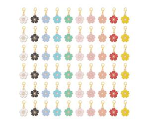 UNICRAFTALE 60 pièces Marqueurs de Point de Tricot Marqueur de Point de Crochet de Fleur avec Fermoir Mousqueton Amovible Notions D'Anneau à Clipser Breloques Mignonnes pour Couture Tissage