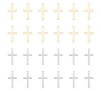 UNICRAFTALE 60pcs 2couleurs Acier Inoxydable Connecteur Croix Breloques Liens Thème de Pâques Crucifix Croix Breloques Double Trou Latéral Maillons Croisés Pendentifs pour Bracelet Collier Pour Bijoux
