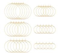 UNICRAFTALE 60pcs 6 Tailles 15.5/20/25/30/35/40mm 18K Plaqué Or Verre à Vin Breloques Anneaux 304 Boucles d'Oreilles en Acier Inoxydable 0.7mm Broches DIY Boucle d'Oreille Perles Fabrication de Bijoux