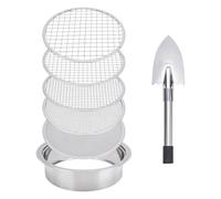 UNICRAFTALE 6Pcs Tamis À Terre en Acier Inoxydable Ensemble de Criblage Jardin Passoires Sol Outils de Jardinage avec 1 Pelle pour Artisans Maison