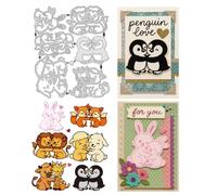 UNICRAFTALE 7 Pièces Animaux Câlins Acier Carbone Die de Découpe Pochoirs Lions Renards Moutons Lapins Dies de Découpe pour Création Cartes Papier Vache Gaufrage Die Papier pour Scrapbooking Photo