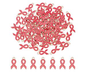 UNICRAFTALE 80 breloque en Forme de Ruban Rose pour Femme en Métal Émaillé avec Boucle pour la Fabrication de Bijoux pour les Survivants les Événements Publics les Œuvres Caritatives Trou de 2mm