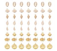 UNICRAFTALE 80 pièce 8 styles Breloques Coquillages Dorés Breloques Animaux Marins Pendentif Coquilles Saint Jacques Conque Pendentifs Océan D'Été Breloque Bijoux pour Collier Bracelet D'Oreilles