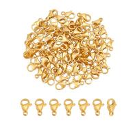 UNICRAFTALE 80 pièce Fermoir Bracelet 9mm Fermoir Collier Acier Inoxydable Plaqué Or 24 carats Fermoirs Mousquetons Pince de Homard Attache Bracelet Fermoirs Accessoires Fabrication de Bijoux