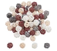 UNICRAFTALE 80 pièces 4 Couleurs Boules Décor en Rotin Remplissage de Vase Boules en Rotin 30mm Remplisseur de Bol Décor en Osier Orbe de Brindilles Sphères Décor de Table et de Mariage pour la Maison