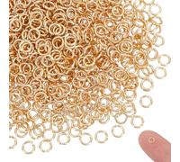 UNICRAFTALE 800Pcs Anneaux de Saut Plaqué Or 18 carats Anneaux de Jonction Ouverts 4mm Anneaux Ronds Connecteurs Métal pour la Fabrication de Bijoux et Accessoires de Porte Clés Boucles D'Oreilles