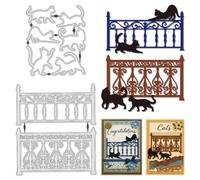 UNICRAFTALE 8Pcs Enclos Pour Chats En Acier Au Carbone Dies De Découpe Pochoirs Forme De Chat Die Cut Embossing Stencils Pour Création De Carte DIY Scrapbooking Album Photo Journal Décor Artisanat