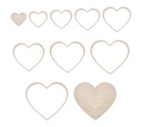 UNICRAFTALE 9Pcs Moule en Céramique pour Poterie en Forme de Cœur Ensemble de Rails Géométriques Concentriques en Bois Moules en Argile Moule pour Découpe et Impression de Céramique à Faire Soi Même