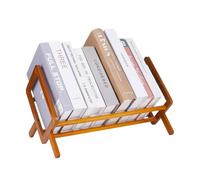 UNICRAFTALE Bibliothèque de Bureau en Bois Inclinable en Bois Sienna Support de Rangement pour Livres Magazines CD Maison et Bureau Salon 33x21x14.5cm