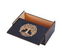 UNICRAFTALE Boîte à Cartes de Tarot Boîte de Rangement pour Cartes de Tarot Petit Format Arbre de Vie Imprimé Tarots Boîtes à Bijoux en Bois pour Dés Décoration Intérieur Pierres de Cristal