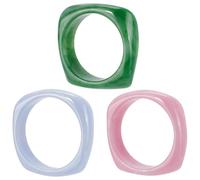 UNICRAFTALE Bracelet Jonc Imitation Marbre Acrylique 3cm 2.64 couleurs Style Rétro Large et Géométrique Tendance Coloré Irrégulier Carré Bleu/Rose/Vert pour Femme