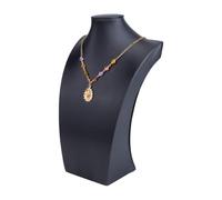 UNICRAFTALE Buste de Présentation de Bijoux Noir en Cuir Présentoir de Colliers Support de Mannequin Support de Chevalet à Bijoux Présentoir de Tour pour Vente à Domicile les Salons Professionnels