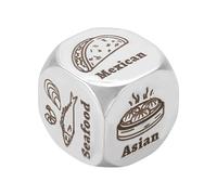 UNICRAFTALE Cadeaux d'anniversaire de Saint Valentin Dés de Décision Alimentaire Acier Inoxydable Idées de Soirée en Amoureux Dés Alimentaires Amusants avec Boîte Cadeau pour Hommes Femmes Collègues