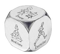 UNICRAFTALE Cadeaux de Soulagement de Soins Personnels Dés de Décision Acier Inoxydable avec Boîte Cadeau pour Méditation et Yoga